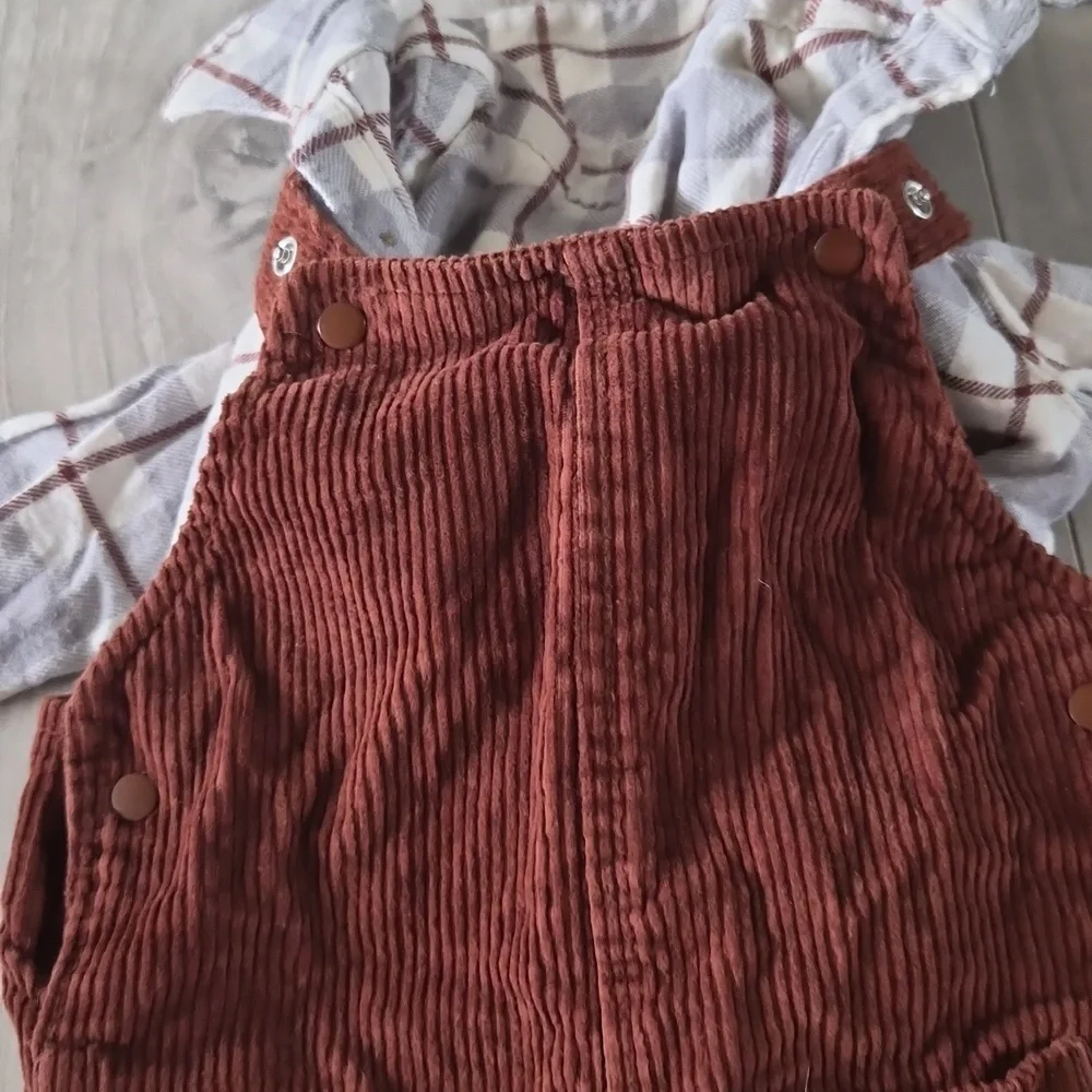 Toddler Rust Corduroy Overalls - Kids Bottoms 6-9m